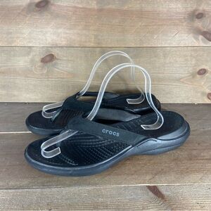 crocs classic mens size 10 shoes black slip on thong comfort sandals